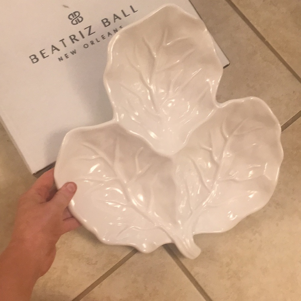 Beatriz Ball Vida Triple Dip Leaf Tray NIB